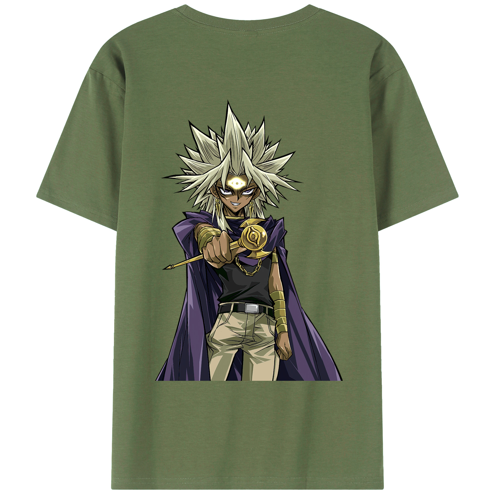 （画像用） 遊☆戯☆王 Yu-Gi-Oh! 綿100％ メンズ半袖Tシャツ（バックプリント） 通気性
